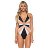 Isabella Rose Plunge Halter One Piece Womens Swimsuit