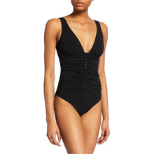 Load image into Gallery viewer, Karla Colletto Joana V-Neck Womens 1 Pc Swimsuit - Black/12
 - 1