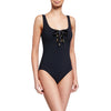 Karla Colletto Maritta Round Neck Womens One Piece Swimsuit