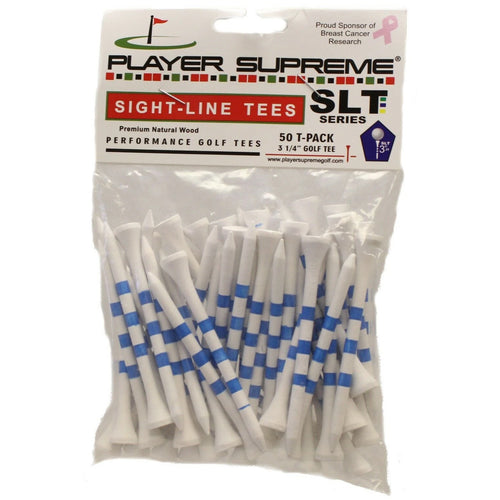 JP Lann Player Supreme Sightline System 3.25in Golf Tees - 50 Pack Blue