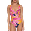 Trina Turk Breeze Plunge Multi One Piece Womens Swimsuit