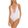 Trina Turk Tulum Halter Maillot White Womens Swimsuit