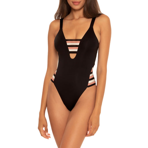 Isabella Rose Lucca High Leg Blk 1pc Wmns Swimsuit - Black/L