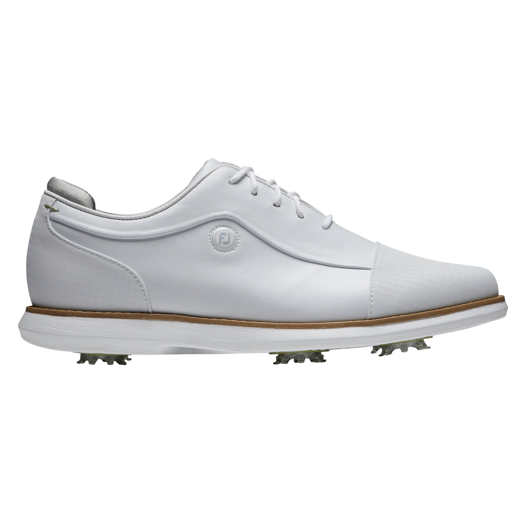 FootJoy Traditions Cap Toe Womens Golf Shoes - White/B Medium/6.0