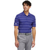 Adidas Two-Color Striped Indigo Mens Golf Polo