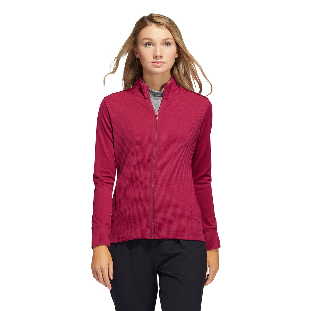 Adidas Textured Legacy Burgundy Womens Golf Jacket - Legacy Burgundy/XXL