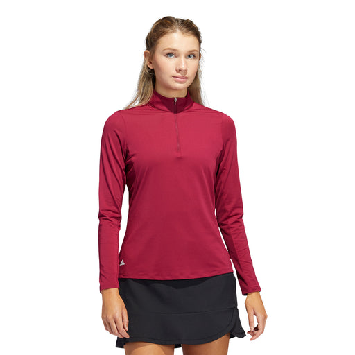 Adidas Ultimate365 Burgundy Womens Golf 1/2 Zip - Legacy Burgundy/XXL