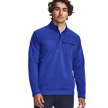 Load image into Gallery viewer, Under Armour Storm Speck Swtr Flc Men Golf 1/2 Zip - SONAR BLUE 1403/XXL
 - 6