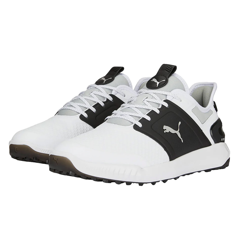 Puma Ignite Elevate Spikeless Mens Golf Shoes 1 - Wht/Blk/Silver/2E WIDE/11.0