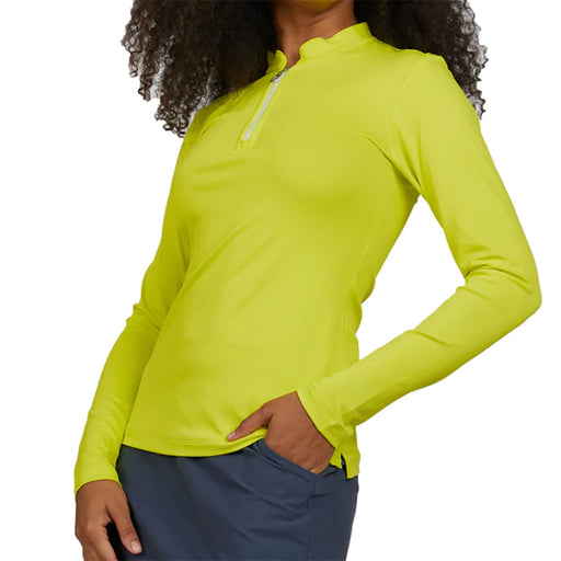 Sofibella  Womens 1/4 Zip Golf Shirt - Citrus/2X