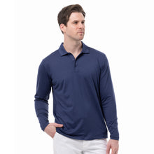 Load image into Gallery viewer, SanSoleil Soltek Ice Mens Long Sleeve Golf Polo - Ink Melange/L
 - 3