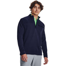 Load image into Gallery viewer, Under Armour Storm SweaterFleece Mens Golf 1/2 Zip - MIDNGT NAVY 410/XXL
 - 11