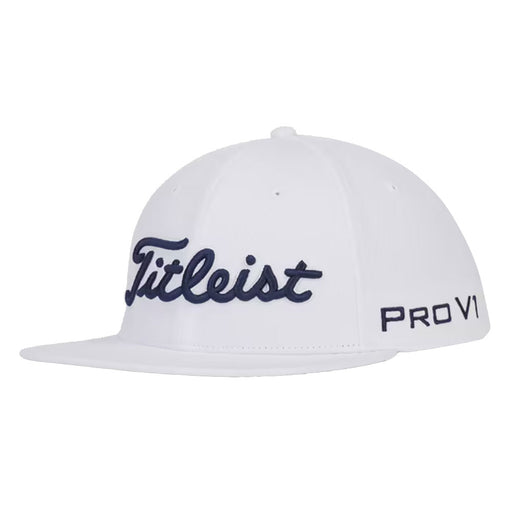 Titleist Tour Elite Flat Bill Mens Golf Hat - White/Navy/One Size