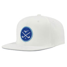 Load image into Gallery viewer, Mizuno Crossed Clubs Snapback Golf Hat - White/One Size
 - 6