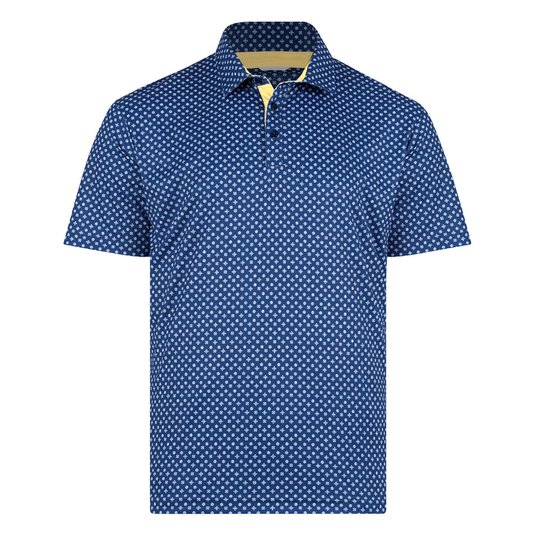 Swannies Hazelwood Mens Golf Polo - Navy/Lemon/XL