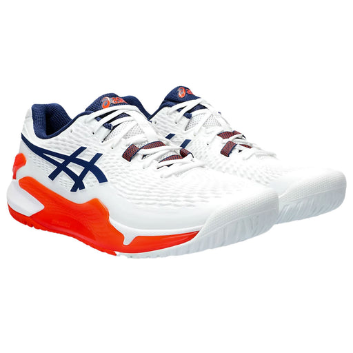 Asics GEL Resolution 9 Mens Tennis Shoes - White/Blue Exp/D Medium/13.0