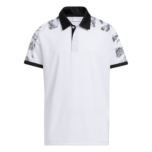 Adidas Printed Colorblock Boys Golf Polo - WHITE 100/XL