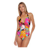 Trina Turk Gemini Plunge Print One Piece Womens Swimsuit