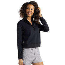 Load image into Gallery viewer, Travis Mathew Cloud Half Zip Womens Golf Pullover - Black 0blk/XL
 - 1