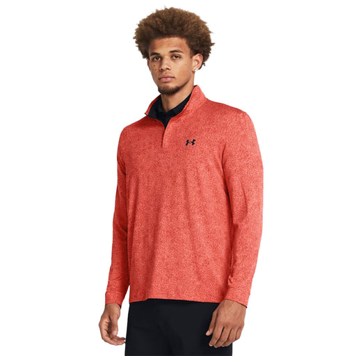 Under Armour Playoff Printed Mens Golf Quarter Zip - Coho/Red Sol/XL