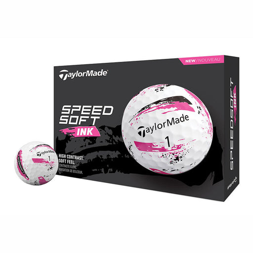 TaylorMade SpeedSoft Golf Balls - Dozen - Pink Ink