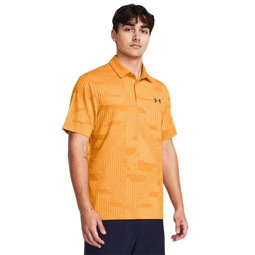 Under Armour Playoff Geo Jacquard Mens Golf Polo - Nova Orange/XL