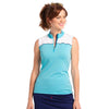 EP New York Colorblock Zip Mock Sleeveless Womens Golf Polo