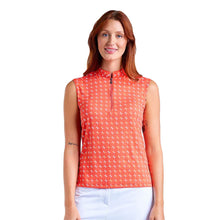 Load image into Gallery viewer, NVO Linnea Mock Neck Womens Sleeveless Golf Polo - Papaya/L
 - 1