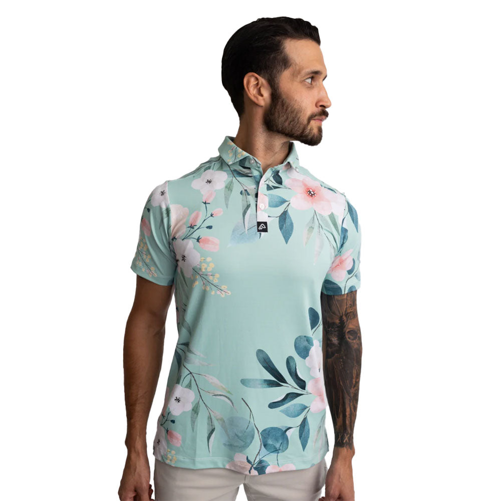 Easy Eagle Floral-La-Tour Mens Golf Polo - Floral La Tour/XXL