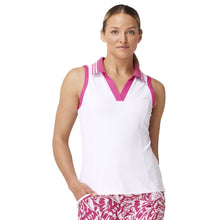 Load image into Gallery viewer, Krimson Klover Peyton Womens Sleeveless Golf Polo - White/Flamingo/L
 - 1