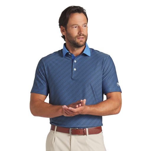 Puma Golf AP Jacquard Stripe Mens Golf Polo - Blue Skies/XL