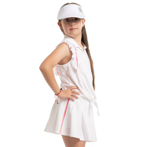 Lucky In Love Classic Stripe Tie Girls Golf Polo