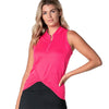 Lucky In Love Twist It Up Zip Sleeveless Womens Golf Polo