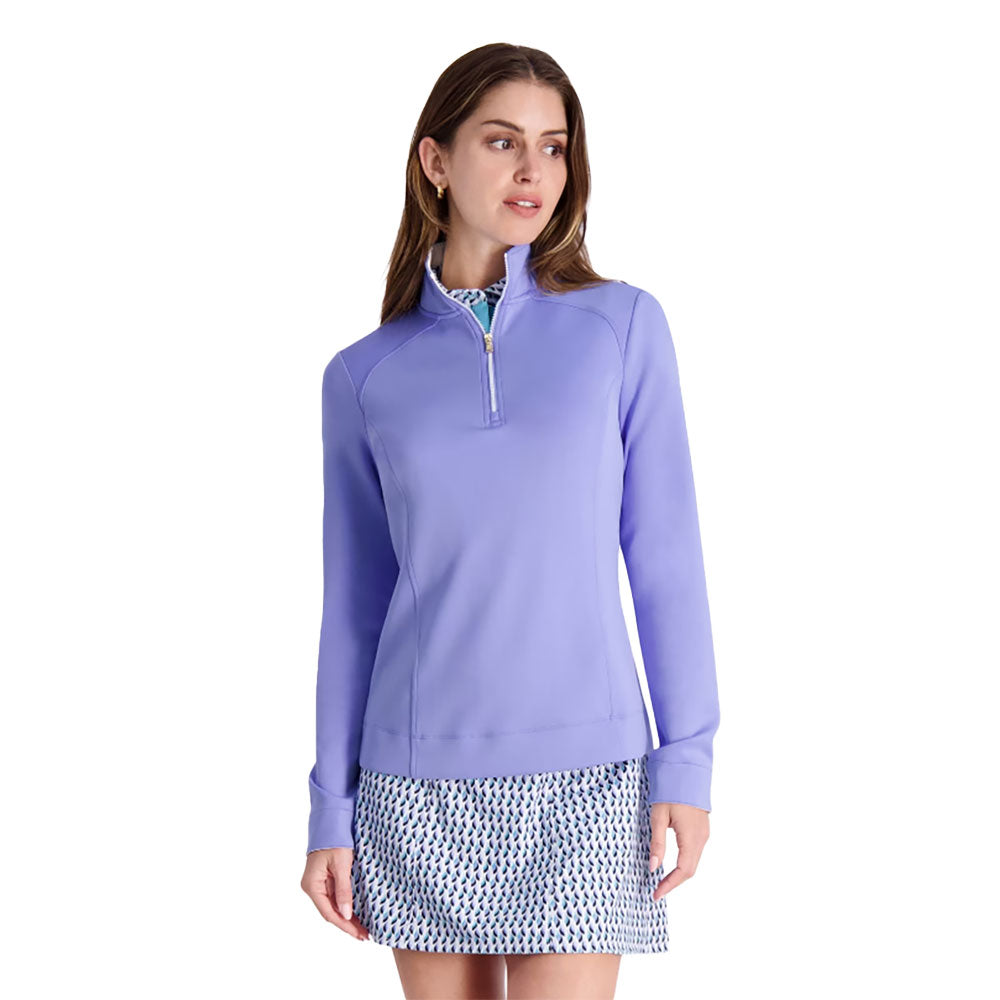 Fairway & Greene Wells Womens Golf Quarter-Zip - Blue Belle/L