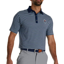 Load image into Gallery viewer, 2024 U.S. Open Stripe Mens Golf Polo - Navy/Light Blue/XL
 - 1