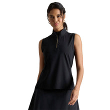 Load image into Gallery viewer, Rhone Course to Court Mocck SL Womens QZ Golf Polo - Black/L
 - 1