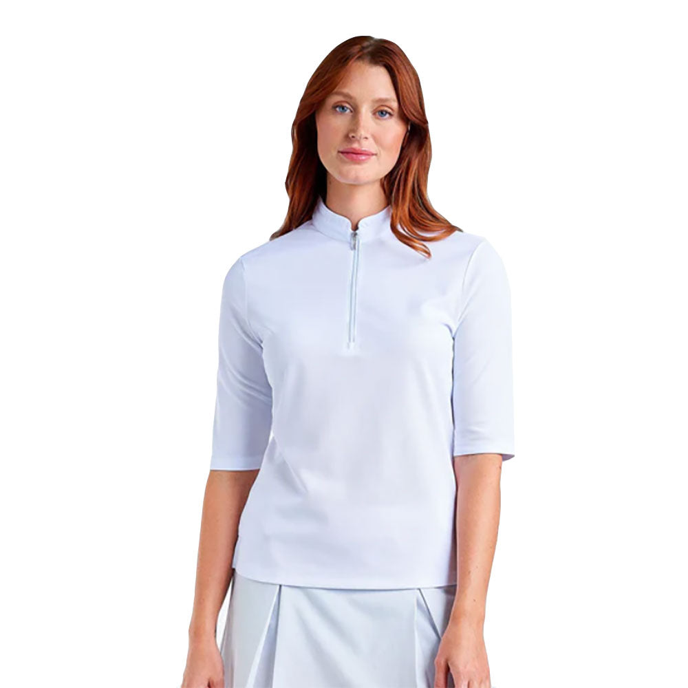 NVO Noa II Mock Womens Golf Polo - White/XL