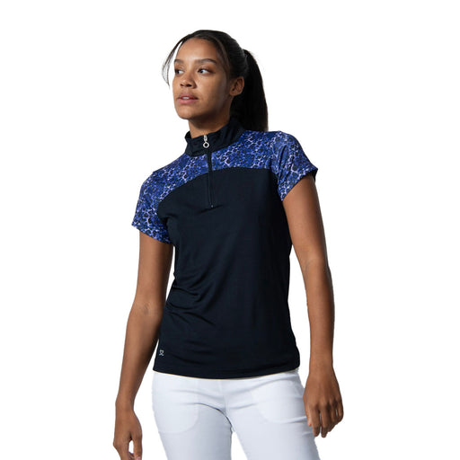 Daily Sports Andria 1/2 Zip Cap Sleeve W Golf Polo - Navy/L