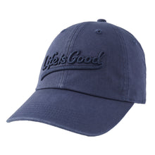 Load image into Gallery viewer, Life Is Good Ballyard Script Adjustable Hat - Darkest Blue/One Size
 - 1