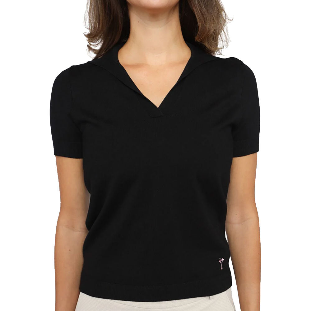 Golftini Short Sleeve Womens Golf Sweater - Black/L