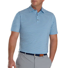 Load image into Gallery viewer, FootJoy Multi Pinstripe Mens Golf Polo - White/Navy/Blue/XL
 - 1