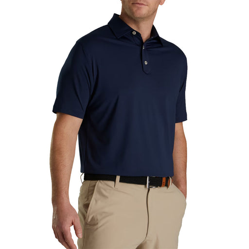 FootJoy Solid Lisle TF Navy Mens Golf Polo - Navy/XL