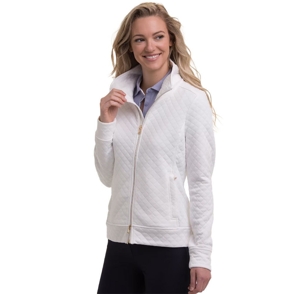 Fairway & Greene Ramsey Quilted Womens Golf Jacket - White/L