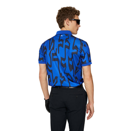 J. Lindeberg Tour Tech Print B Blue Mens Golf Polo