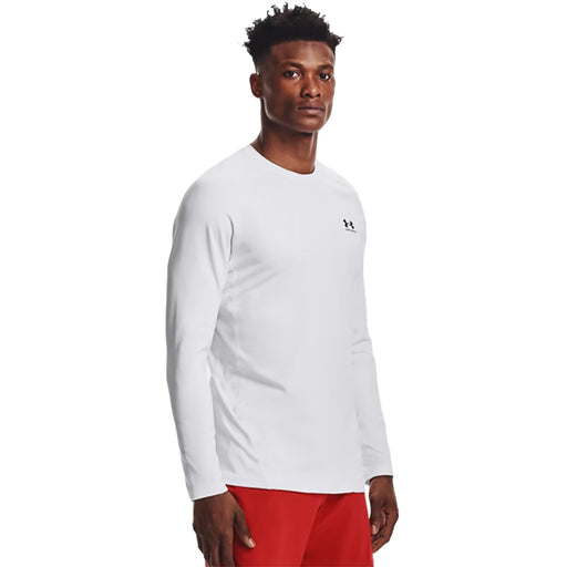 Under Armour Coldgear LS Mens Golf Crew Neck Shirt - WHITE 000/XXL