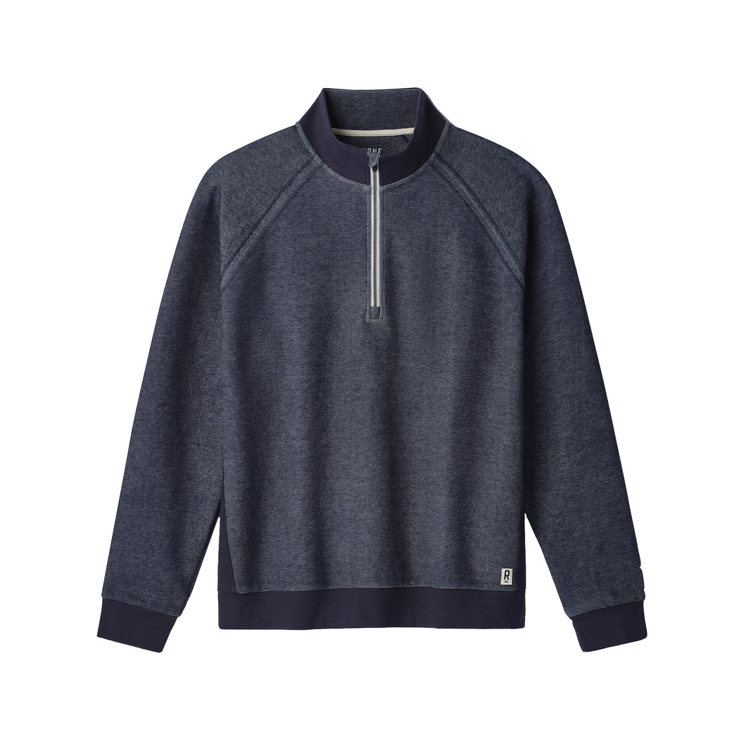 Rhone Heritage Midweight Quarter-Zip Mens Golf PO - Navy Heather/XL