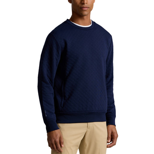 RLX Polo Golf Quilted Crewneck Mens Sweater - Refined Navy/L