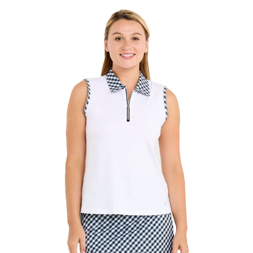 Sofibella Monochrome Sleeveless Womens Golf Polo - Michy/2X