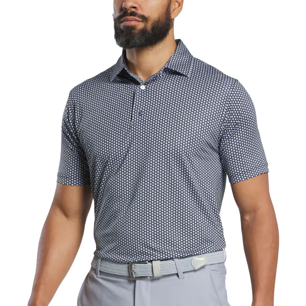 FootJoy Houndstooth Geo Lisle Mens Golf Polo - Black/XXL