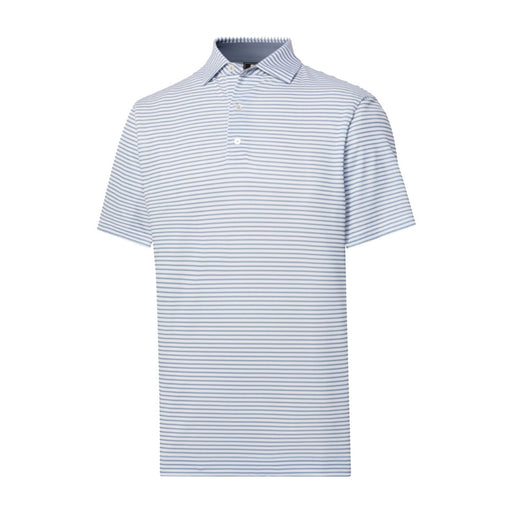 FootJoy Hickory Strip Stretch Pique Mens Golf Polo - White/Flint/XL